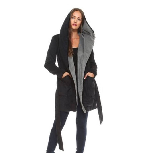 Marcelle Margaux | BCBG Charcoal Belted Wool Jacket SZ SM