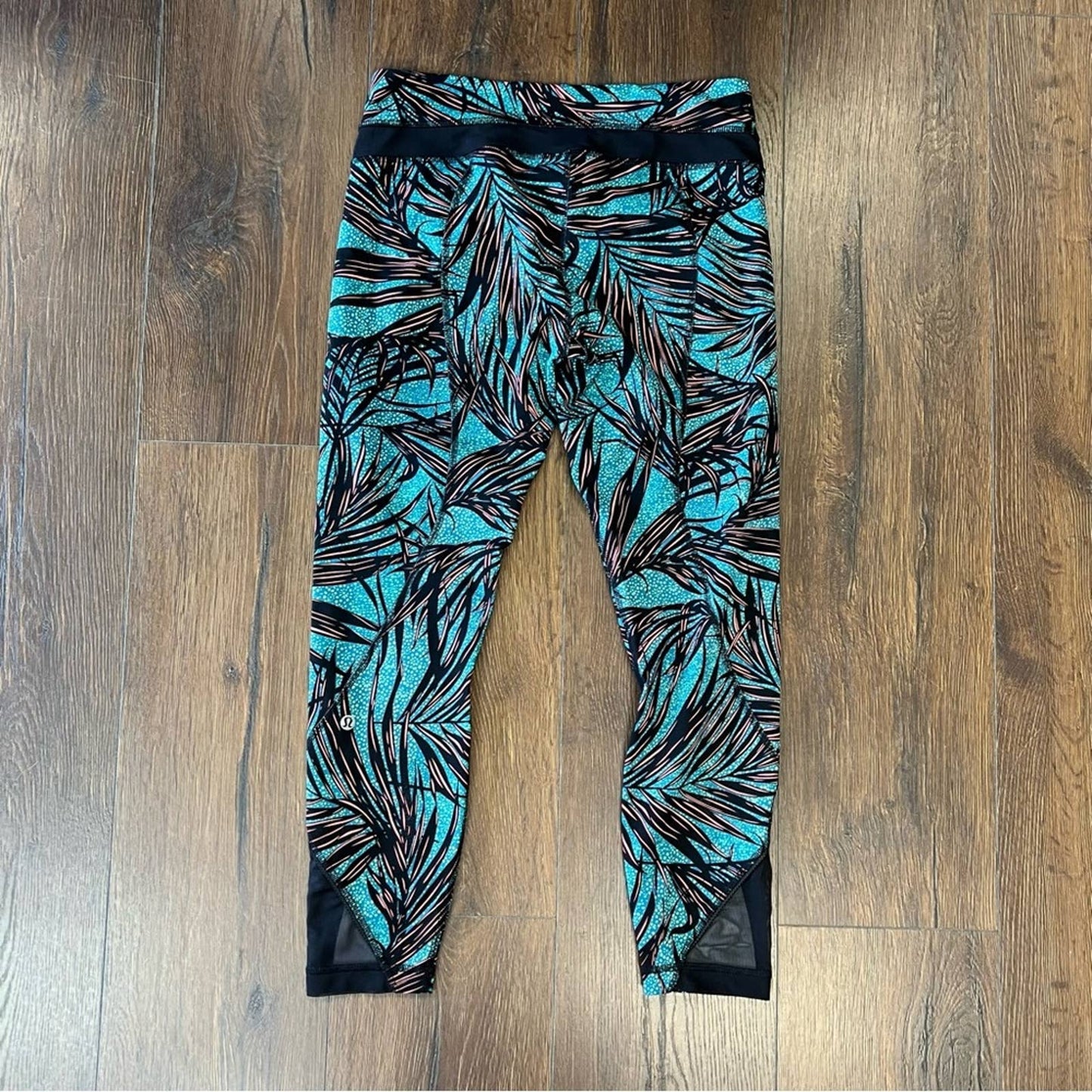 Lululemon Inspire Tight II Palm Lace Tofino Teal Multi SZ 8