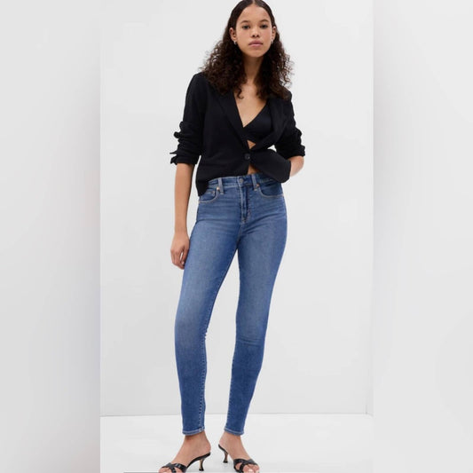 Gap High Rise True Skinny Jeans with Washwell SZ 30/10 Tall