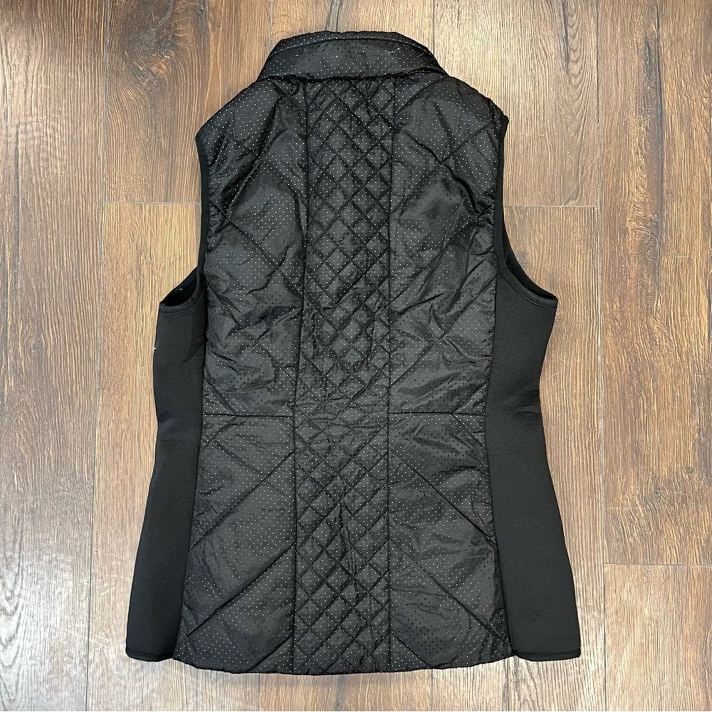 Fabletics Sedona Black Hooded Puffer Vest SZ LG