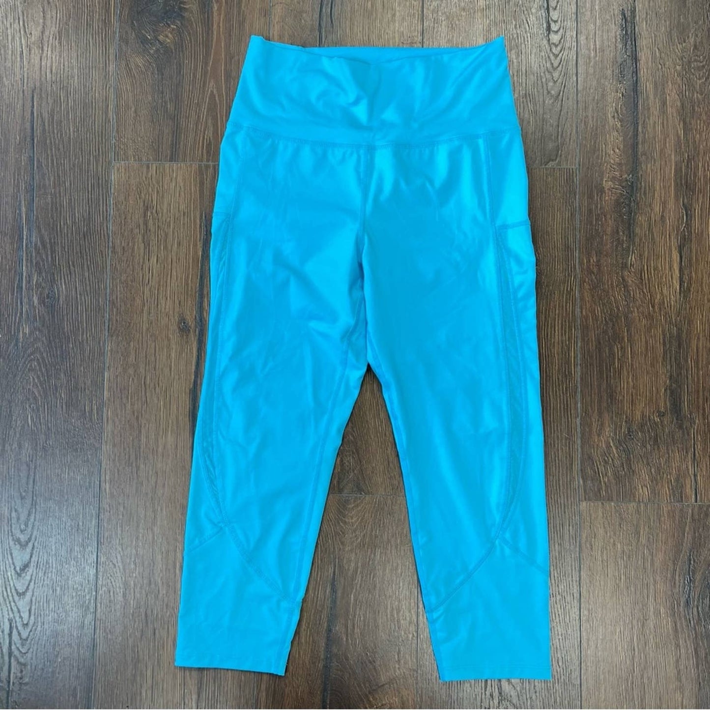 ZYIA Active High Rise Turquoise Mesh Panel Legging SZ 6/8