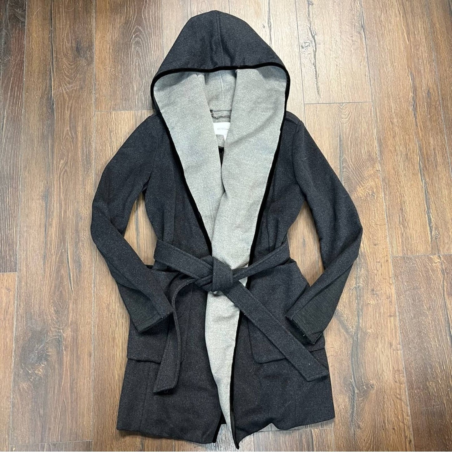 Marcelle Margaux | BCBG Charcoal Belted Wool Jacket SZ SM