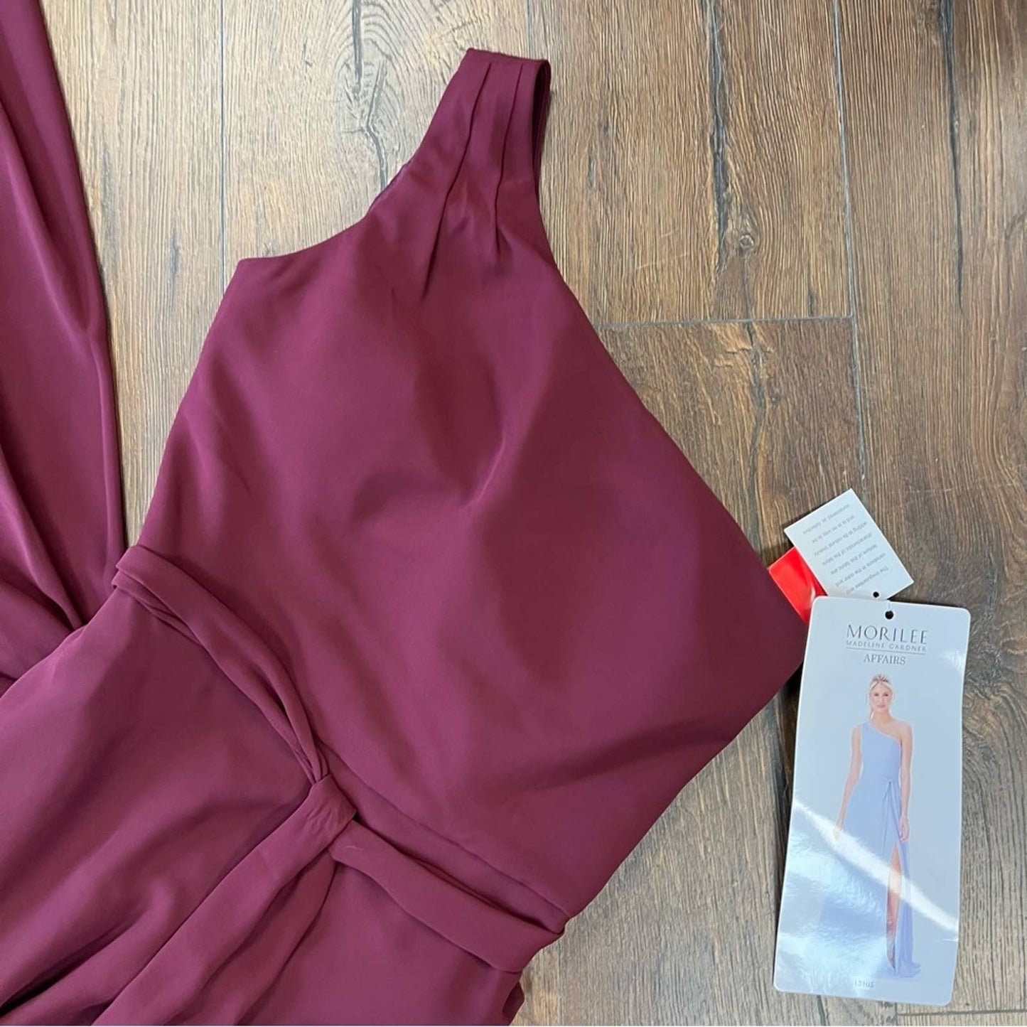 🆕 Mori lee One Shoulder Chiffon Bridesmaid Dress SZ 8
