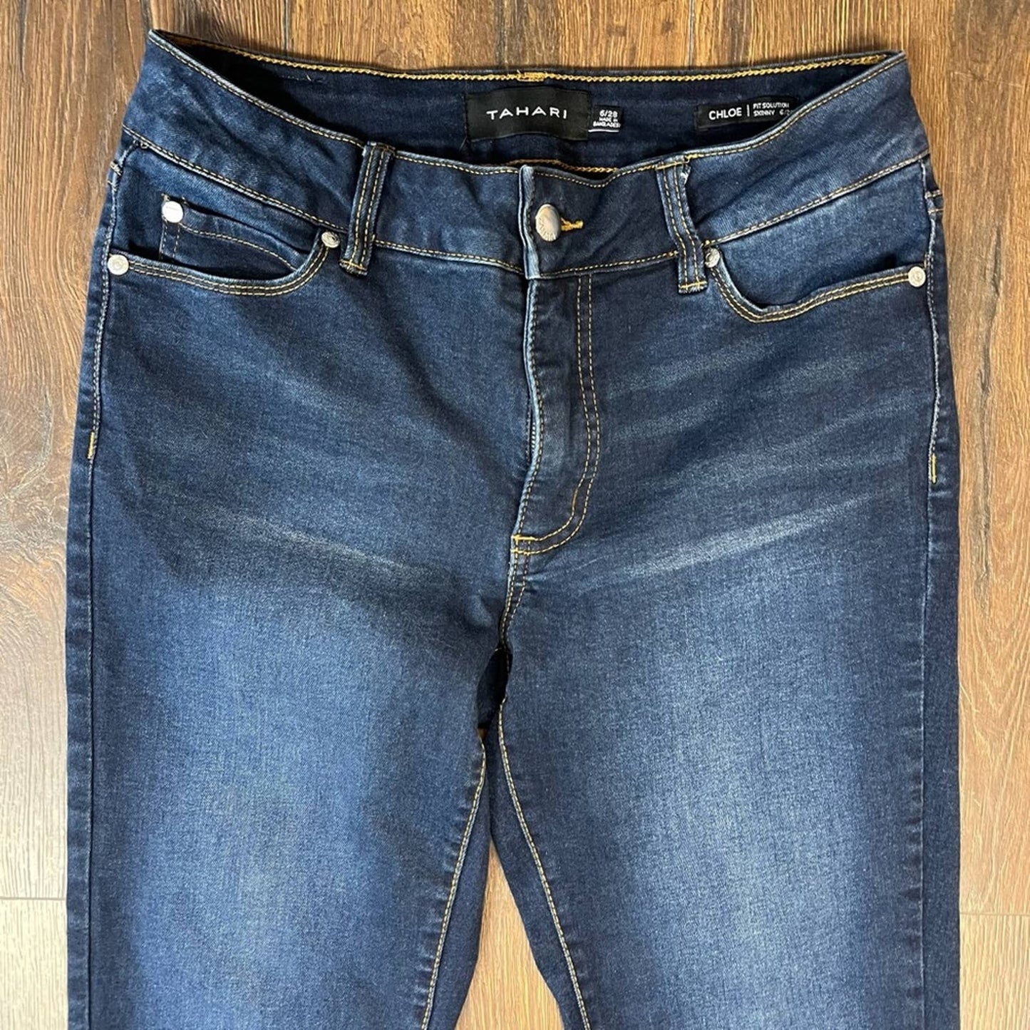 TAHARI MID-RISE STRETCH DENIM ANKLE JEANS SZ 6/28
