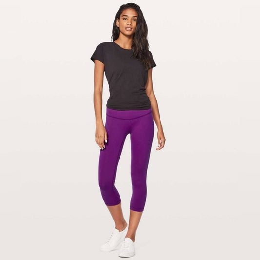 Lululemon Wunder Under Crop III Full-On Luon 21" Tender Violet SZ 8