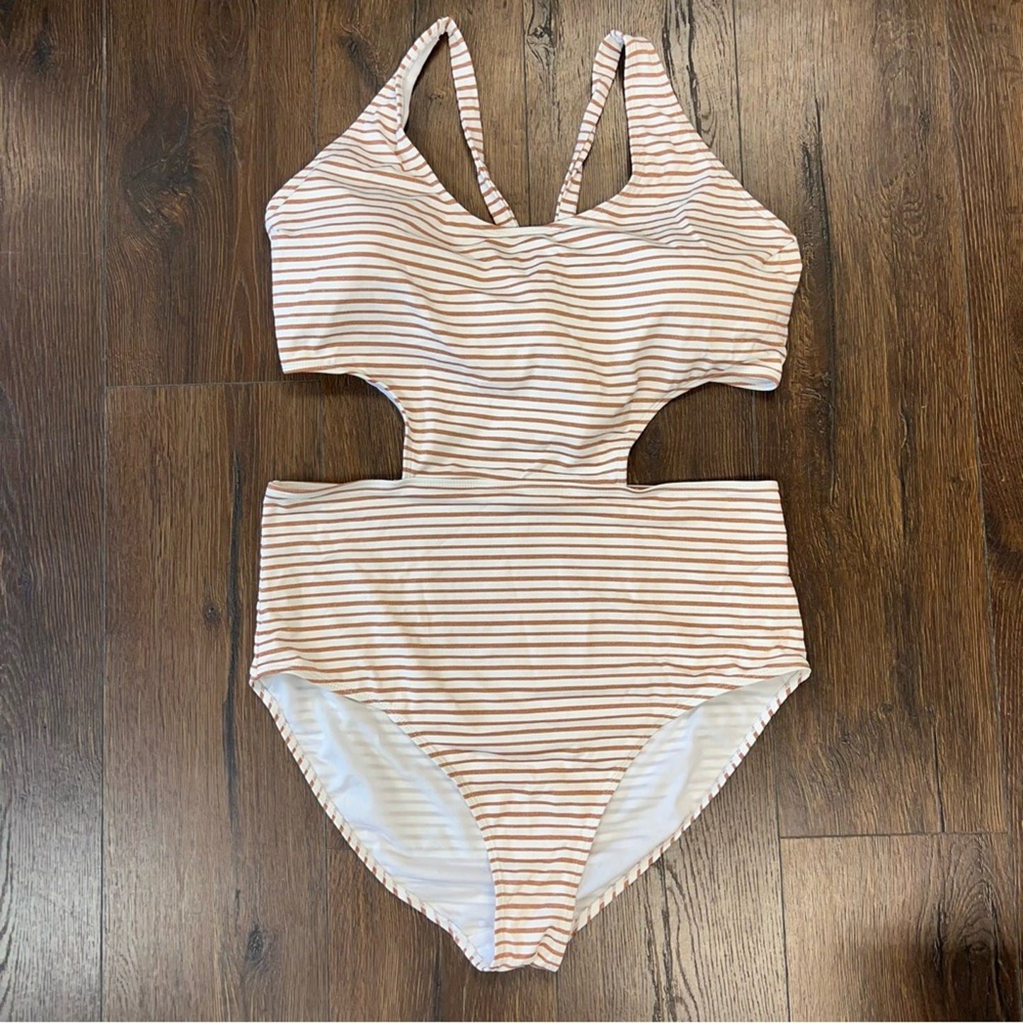Vigoss Met Stripe One Piece Swimsuit SZ 3X