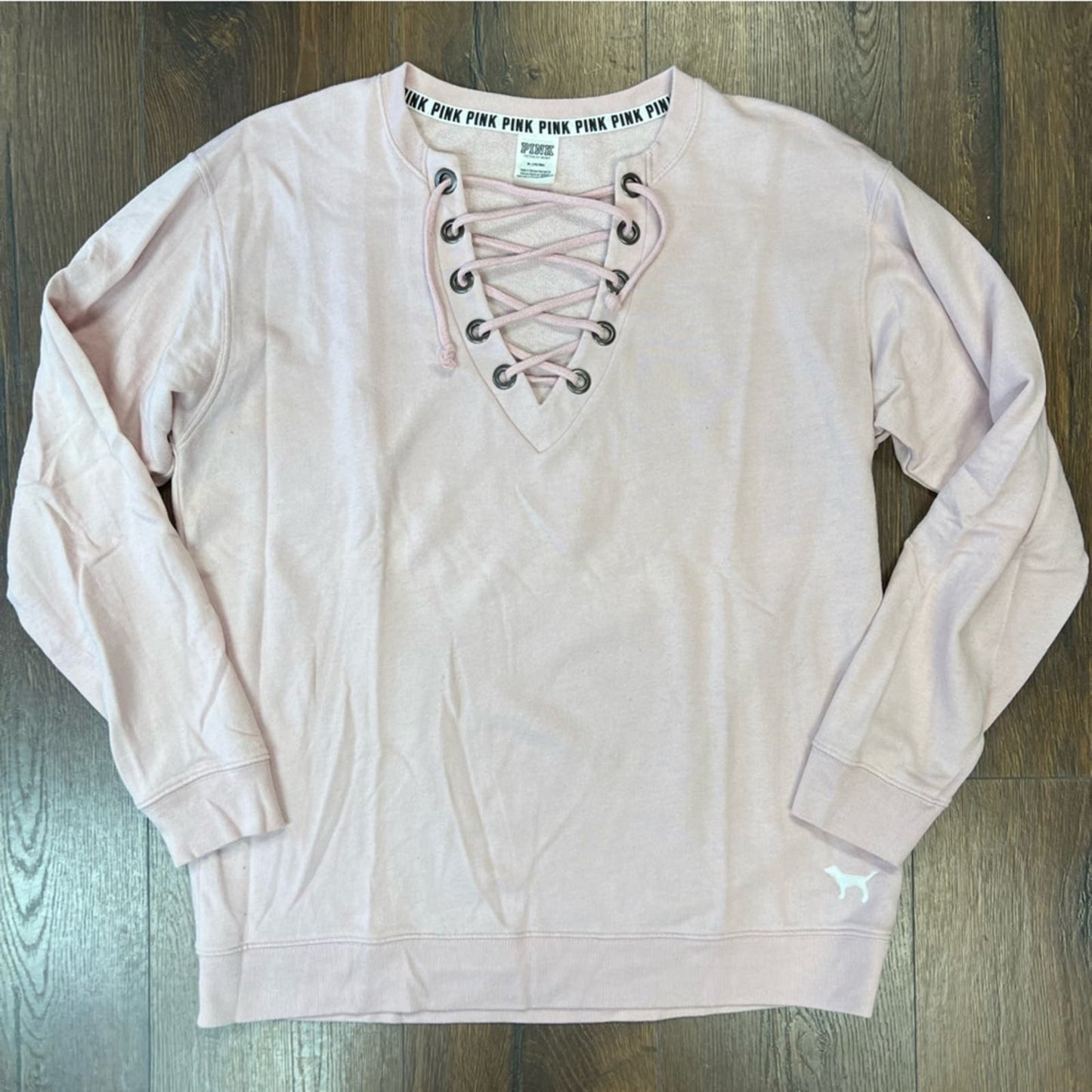 Victoria secret PINK lace up sweatshirt SZ MED