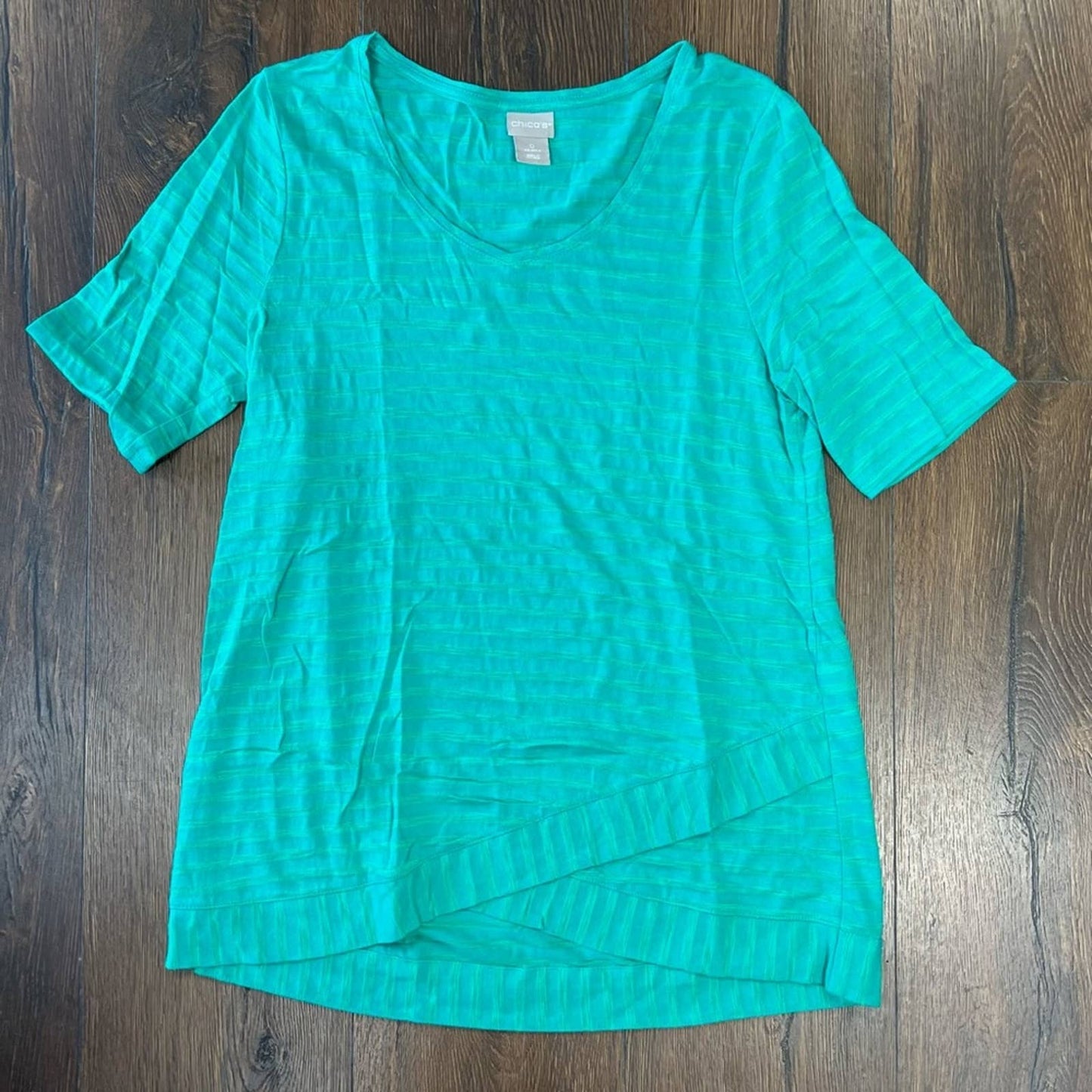 Chico’s striped elbow tee SZ 0/SM