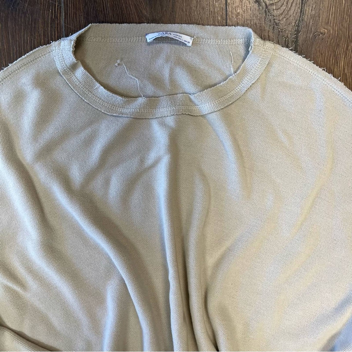ZARA tan oversized crop top SZ LG