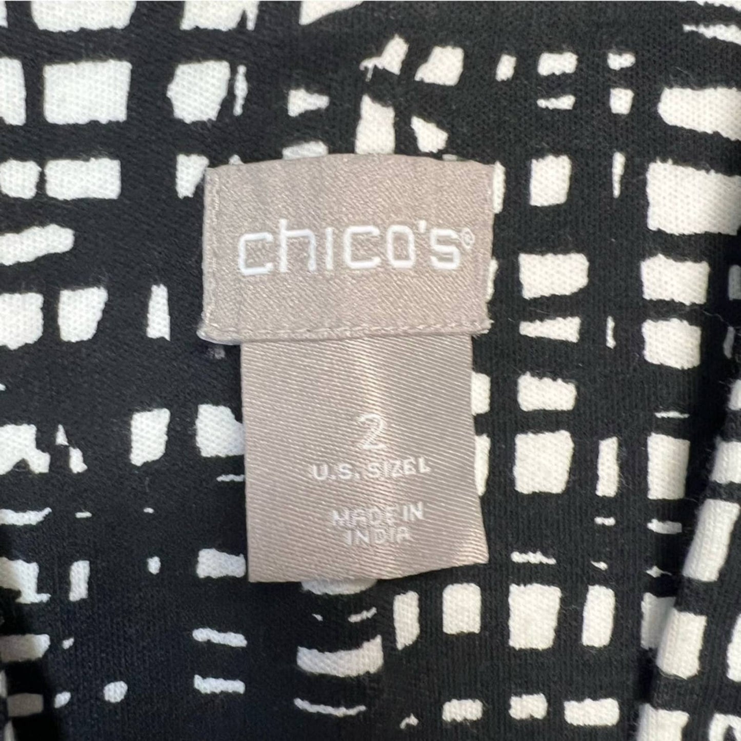 Polished Criss-Cross Print Pima Cotton Tunic SZ 2/LG