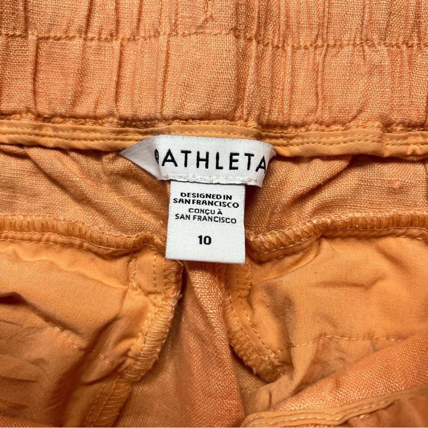 Athleta cactus peach linen pants SZ 10