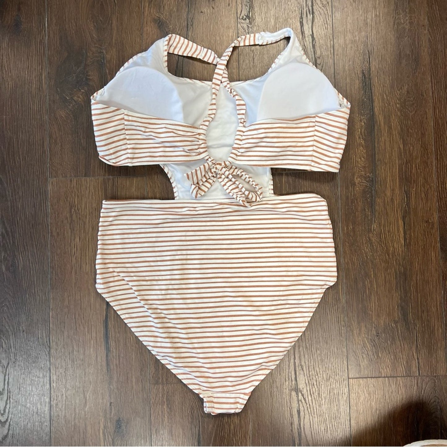 Vigoss Met Stripe One Piece Swimsuit SZ 3X