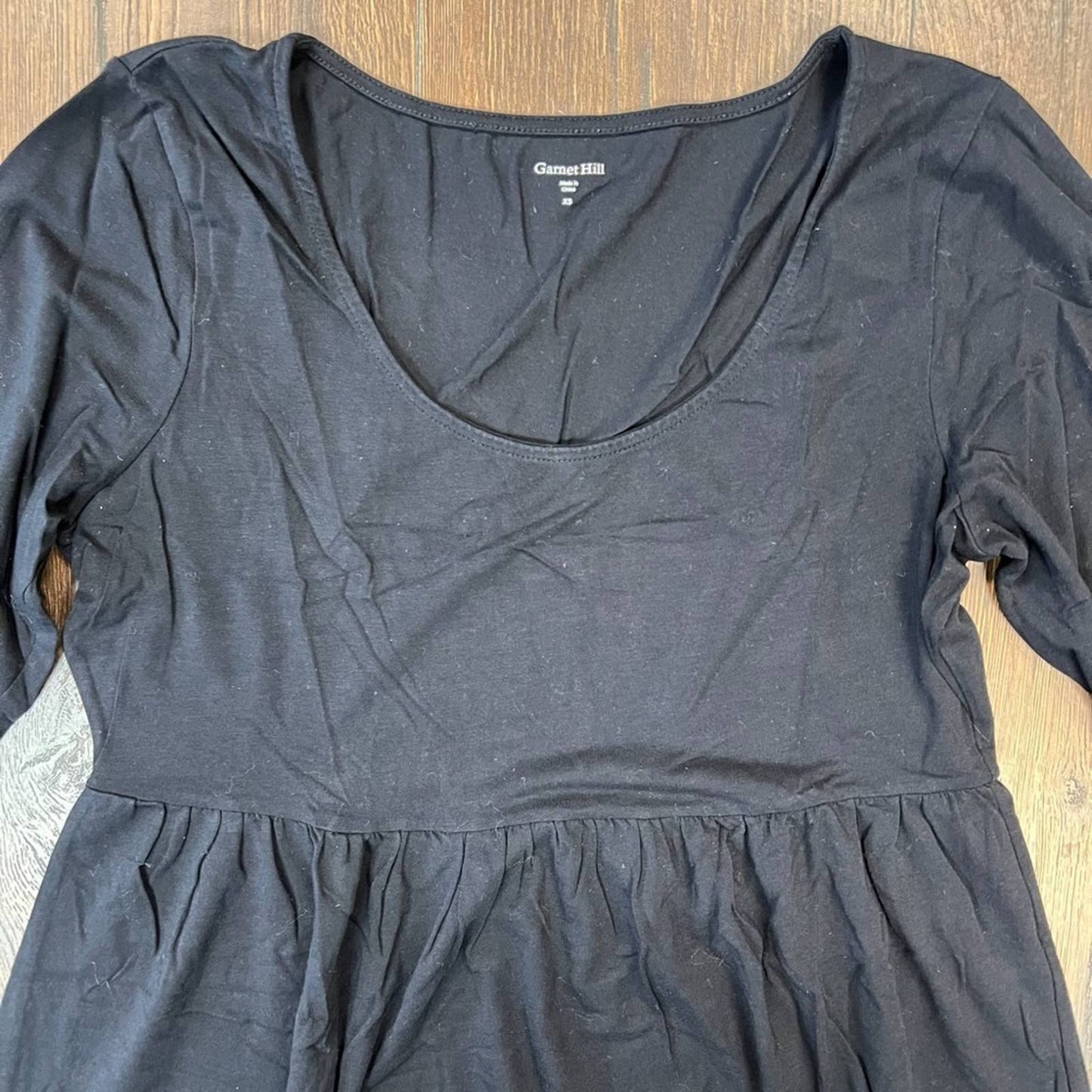 Garnet hill black 3/4 sleeve dress SZ XS