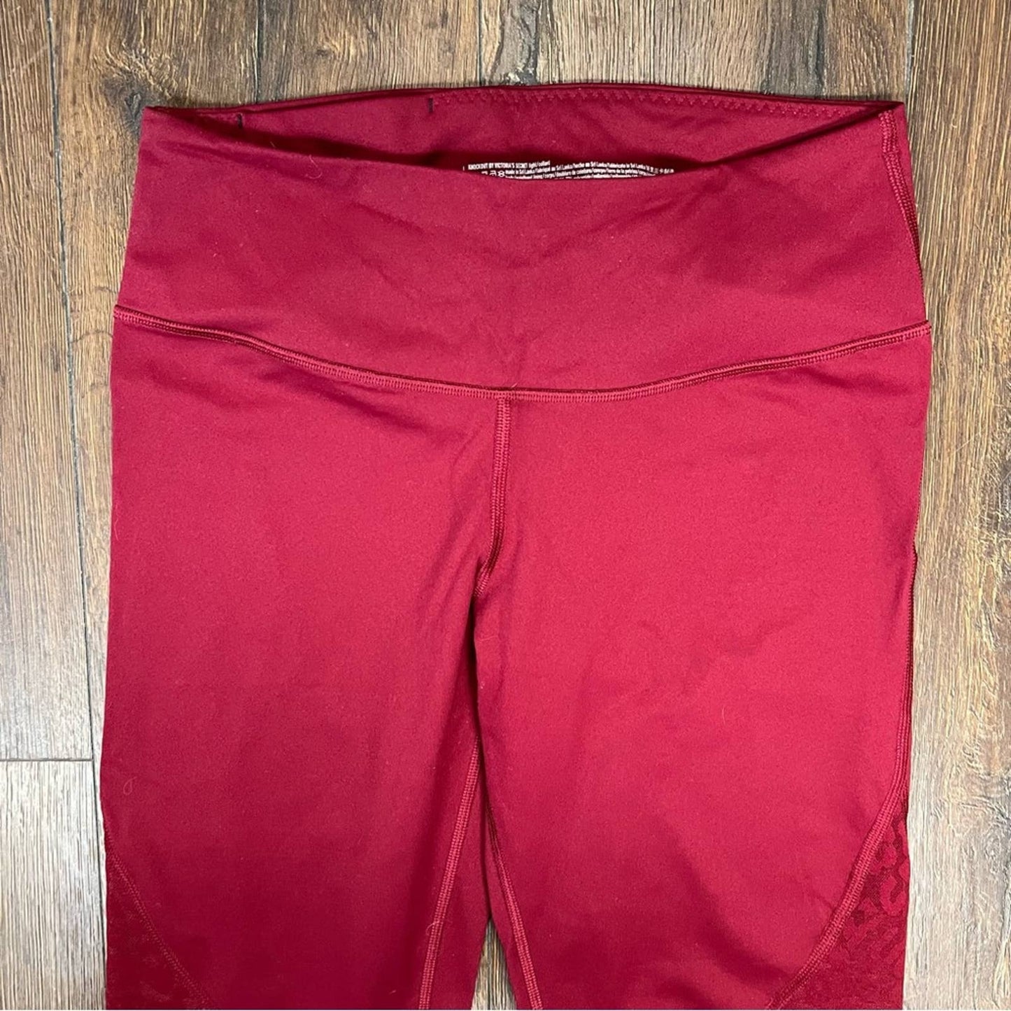 Victoria secret sport cranberry cheetah print mesh leggings SZ MED