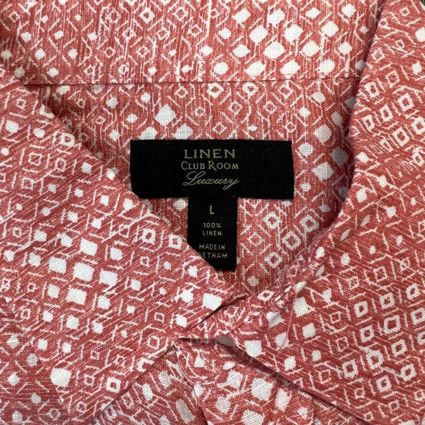 Club room linen luxury button down SZ LG