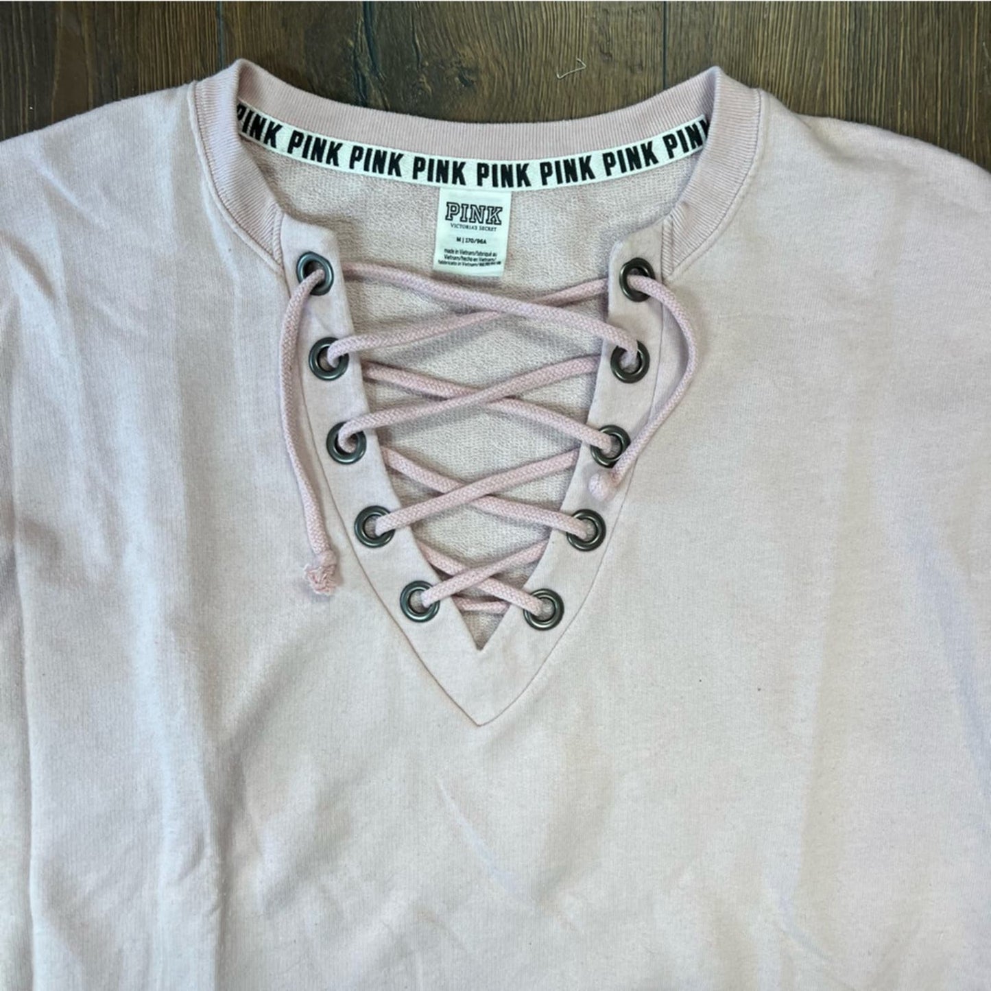 Victoria secret PINK lace up sweatshirt SZ MED