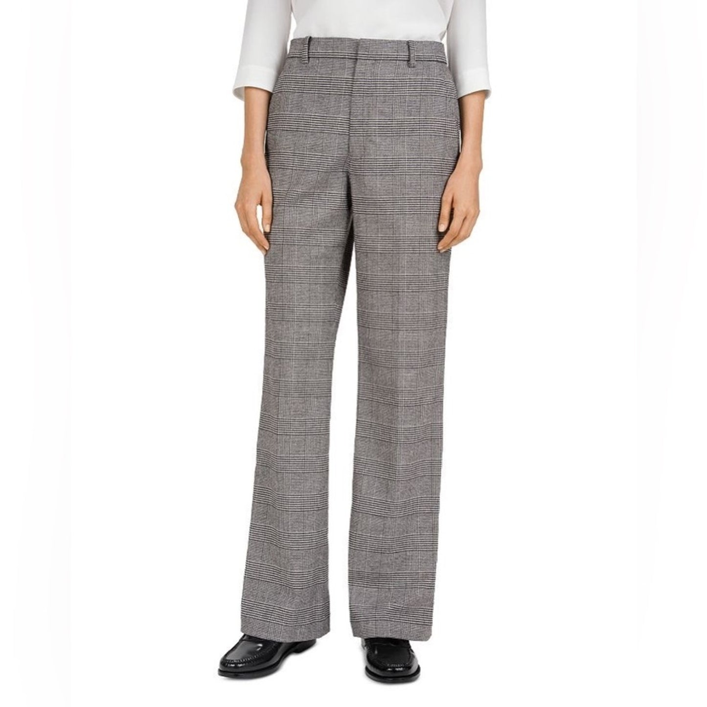 Gerard Darel Lea checkerd wool blend wide leg pant SZ 40/4