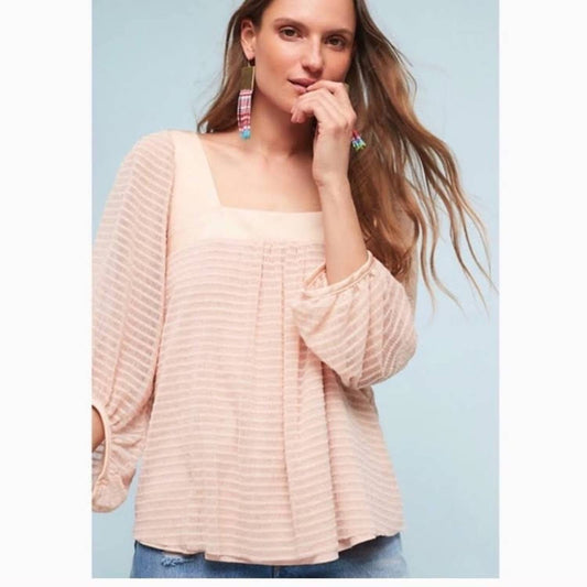 Meadow Rue Allyson square neck shirt SZ LG