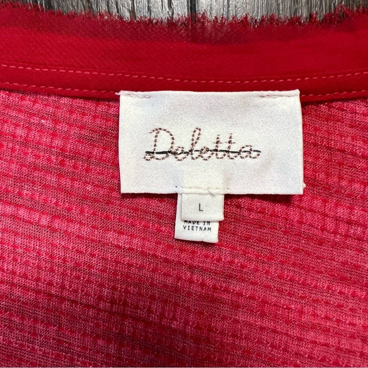 Anthropologie Deletta Thea Long Sleeve Ruffle Shirt Top SZ LG