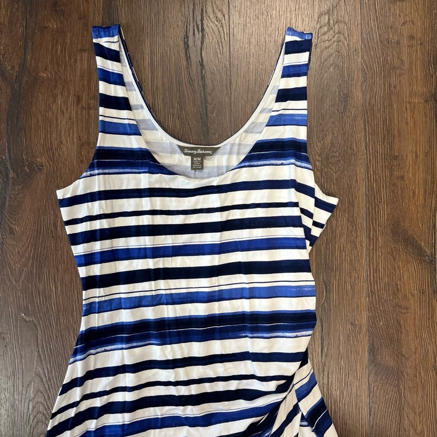 Tommy Bahama striped faux wrap dress SZ MED