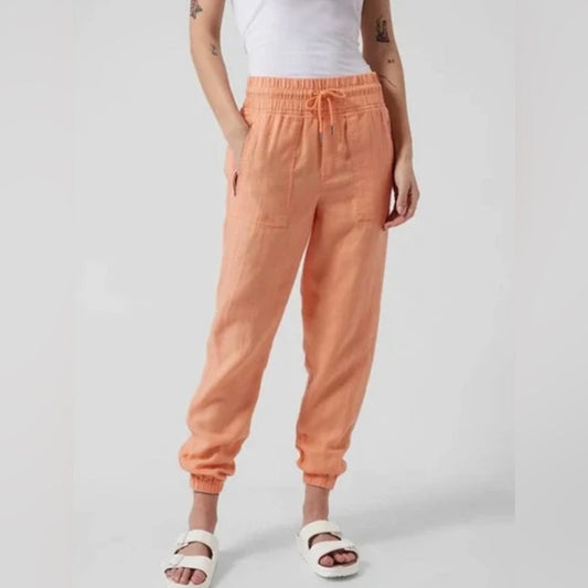 Athleta cactus peach linen pants SZ 10