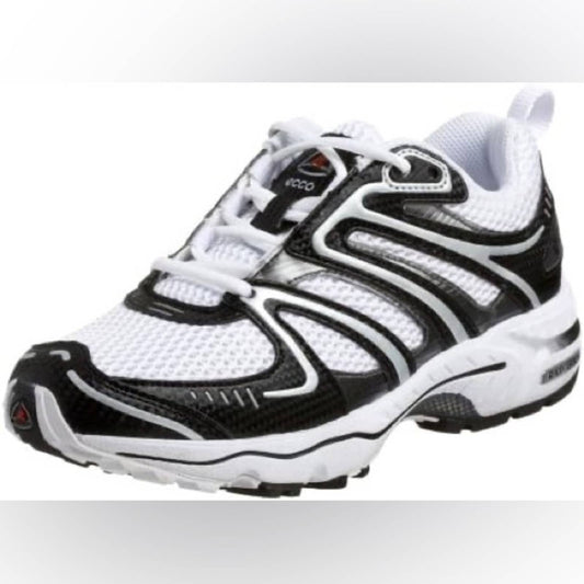 ECCO Women's XP 1660 Running Shoe, Black/White/Yellow SZ 9/9.5