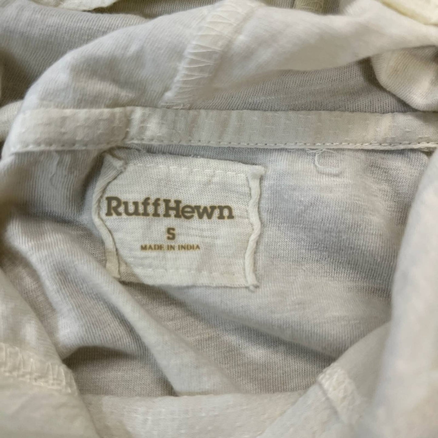 🆕 Ruff Hewn ivory long sleeve hooded shirt SZ SM