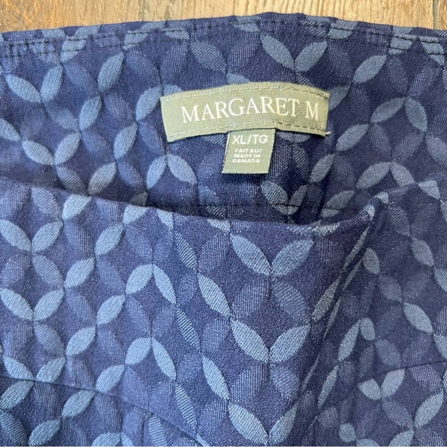 🆕 Margaret M: Catherine Ponte Pant- Navy jacquard SZ XL