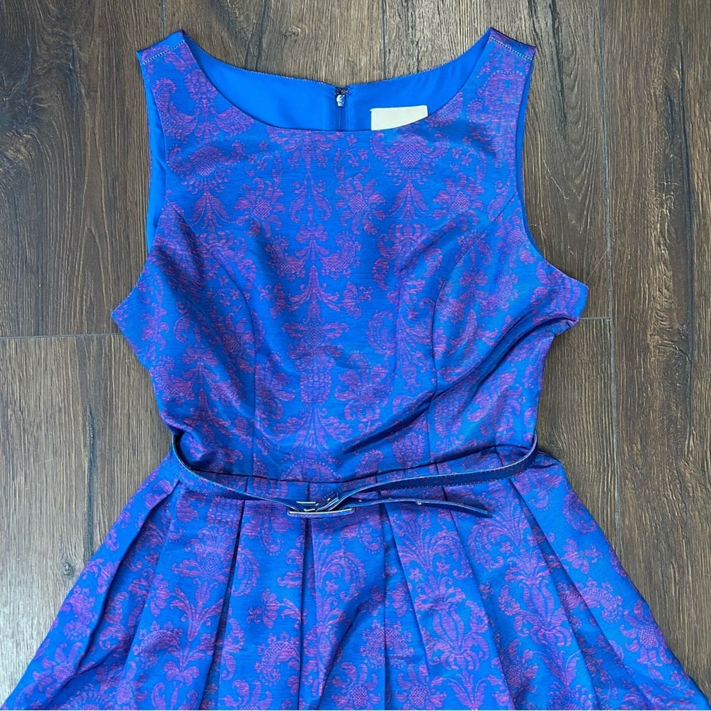 ModCloth Innate Glamour Fit and Flare Dress in Damask SZ MED