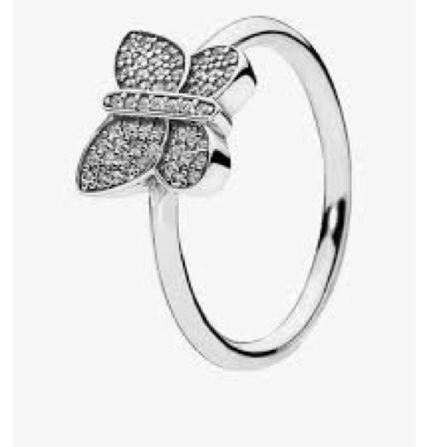 Pandora sparkling butterfly ring SZ 6.5