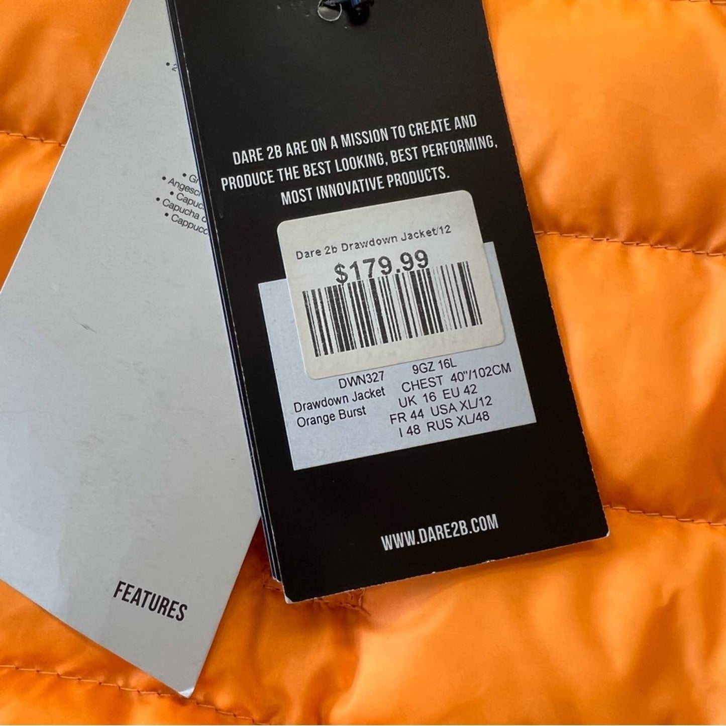 🆕 Dare 2b drawdown jacket in orange burst SZ 12