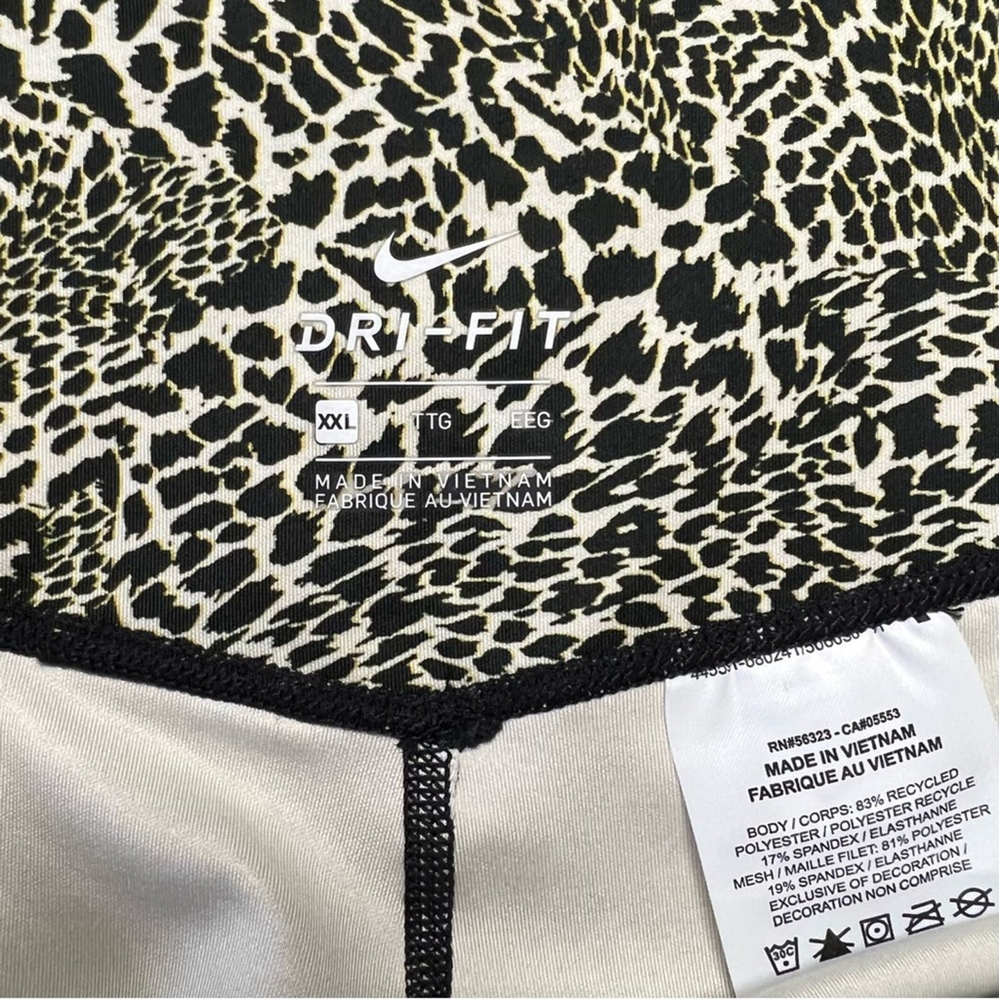 Nike Training one tight cropped leggings in leopard print SZ XXL