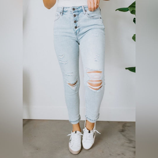 Risen Bottoms Aria Button Fly Skinny Jean SZ 13/31