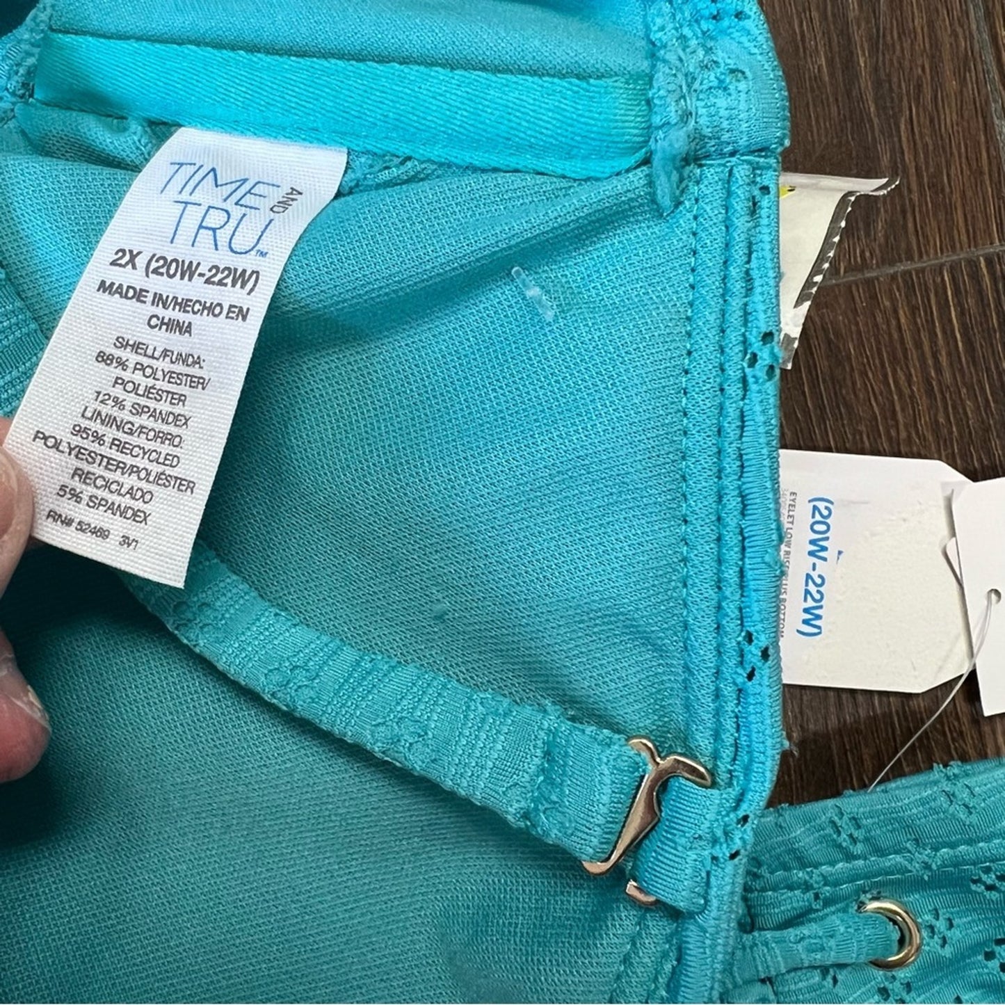 🆕 Time & Tru teal bikini SZ 2X/20W
