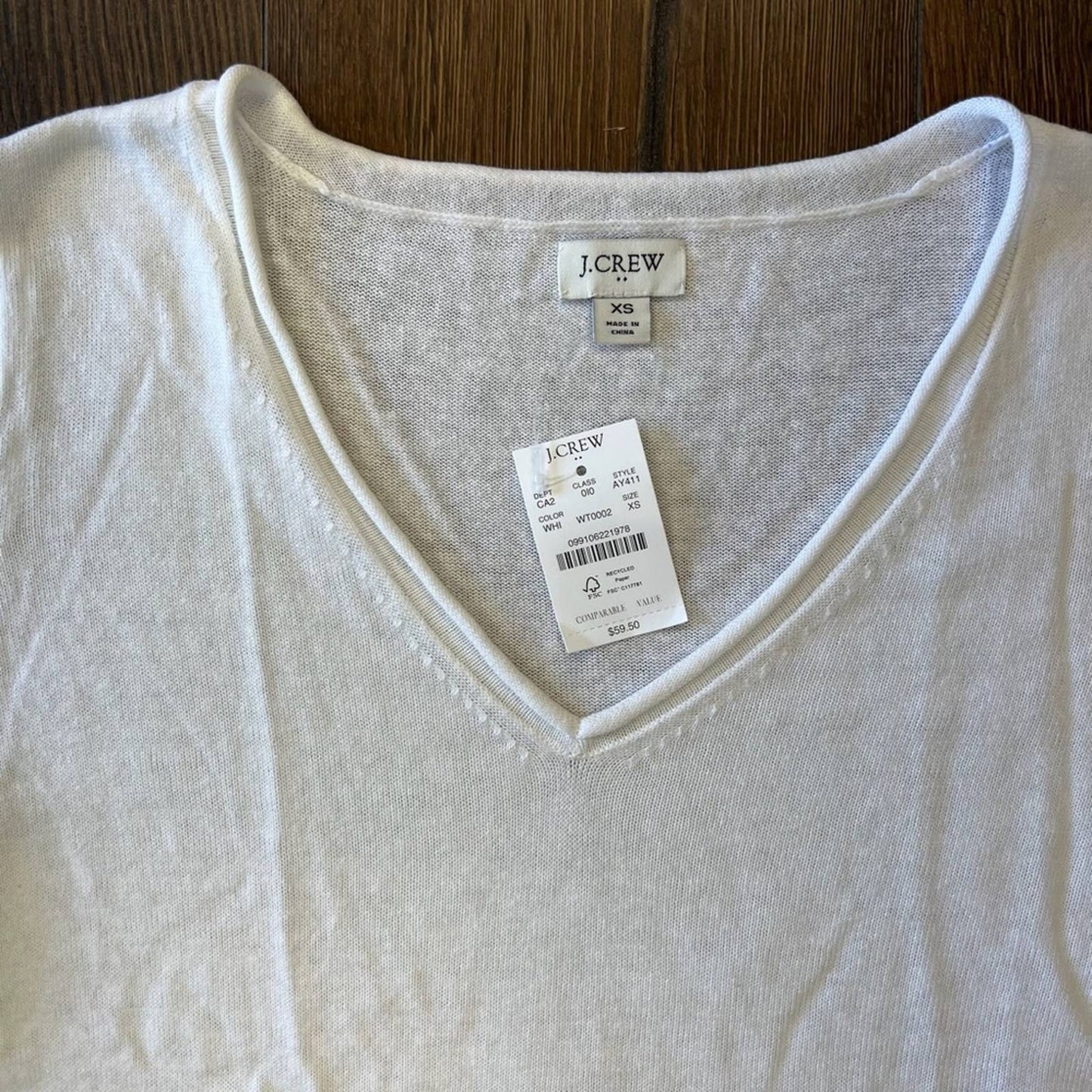 🆕 J.Crew linen blend White sweater SZ XS