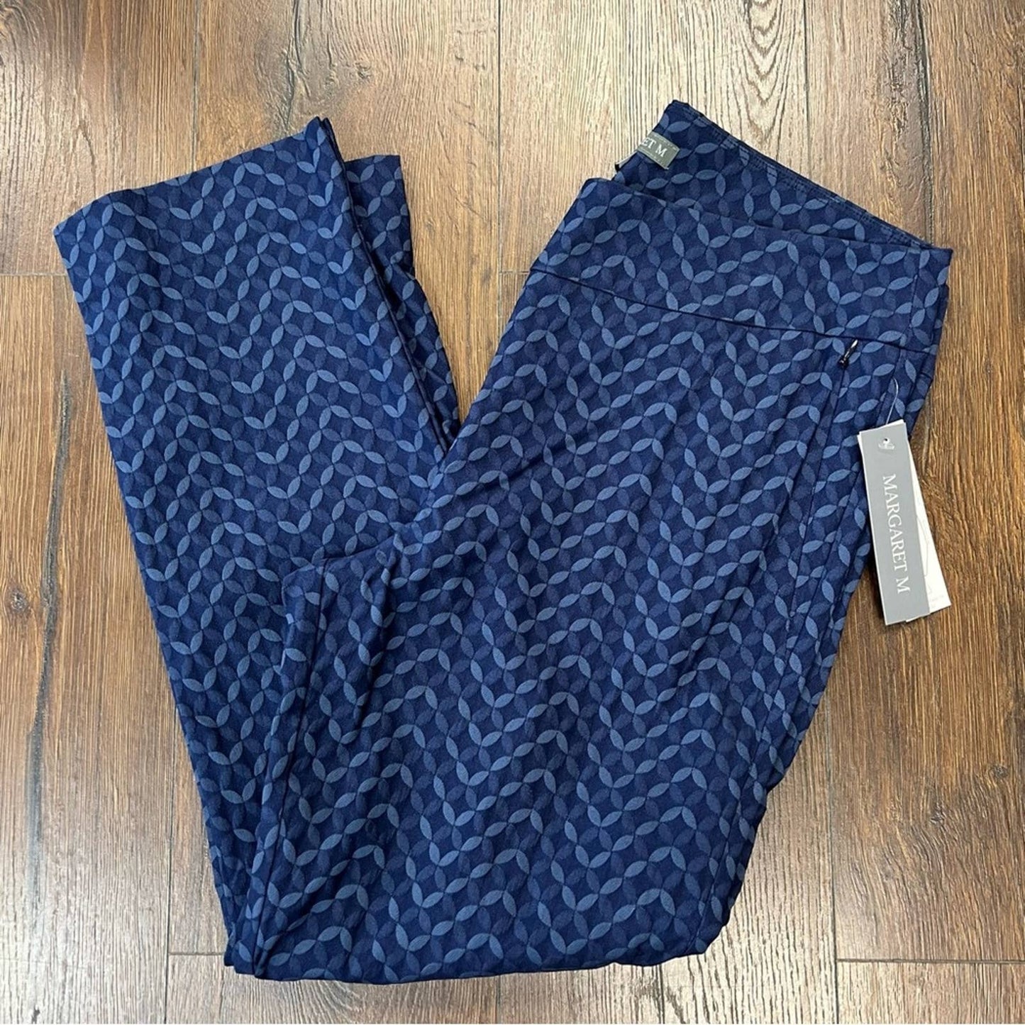 🆕 Margaret M: Catherine Ponte Pant- Navy jacquard SZ XL