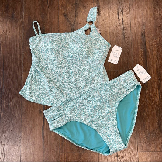 🆕 Time & Tru teal tankini SZ LG/2X