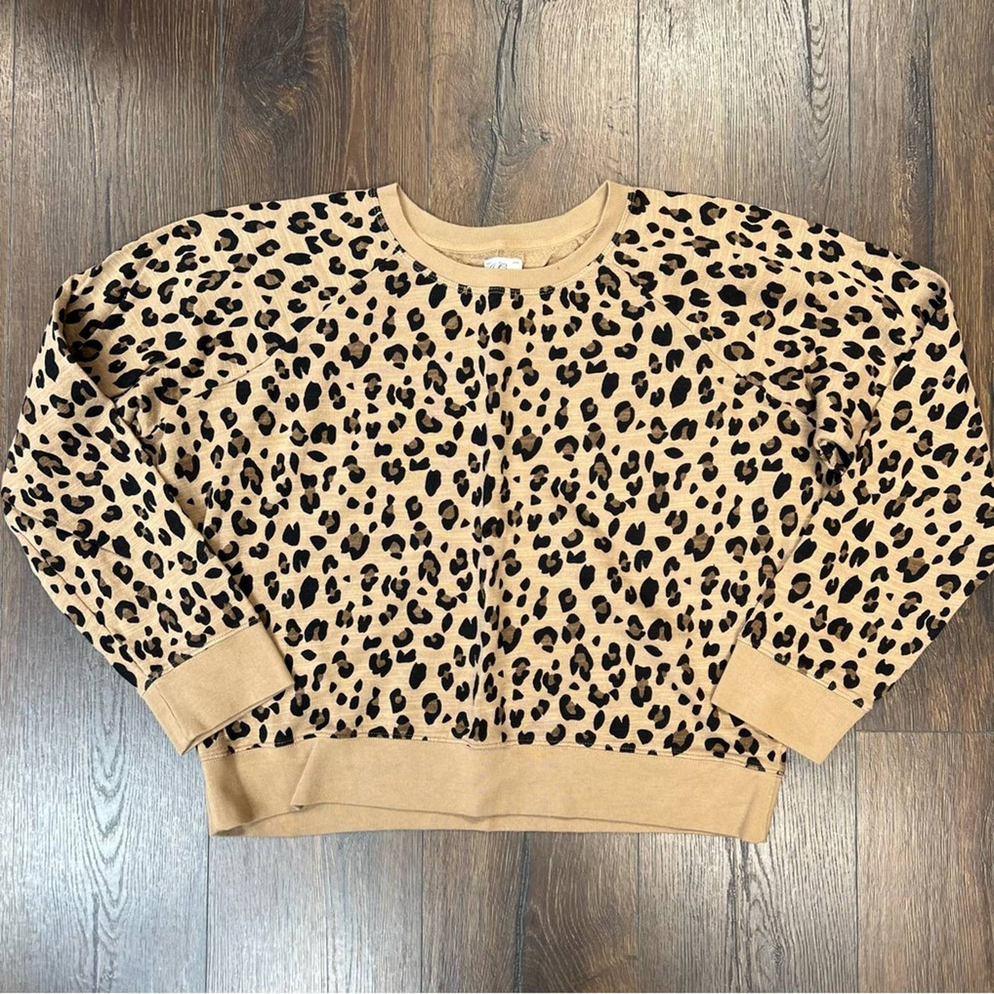 J. Crew Vintage Cotton Terry Crewneck Leopard SZ XL