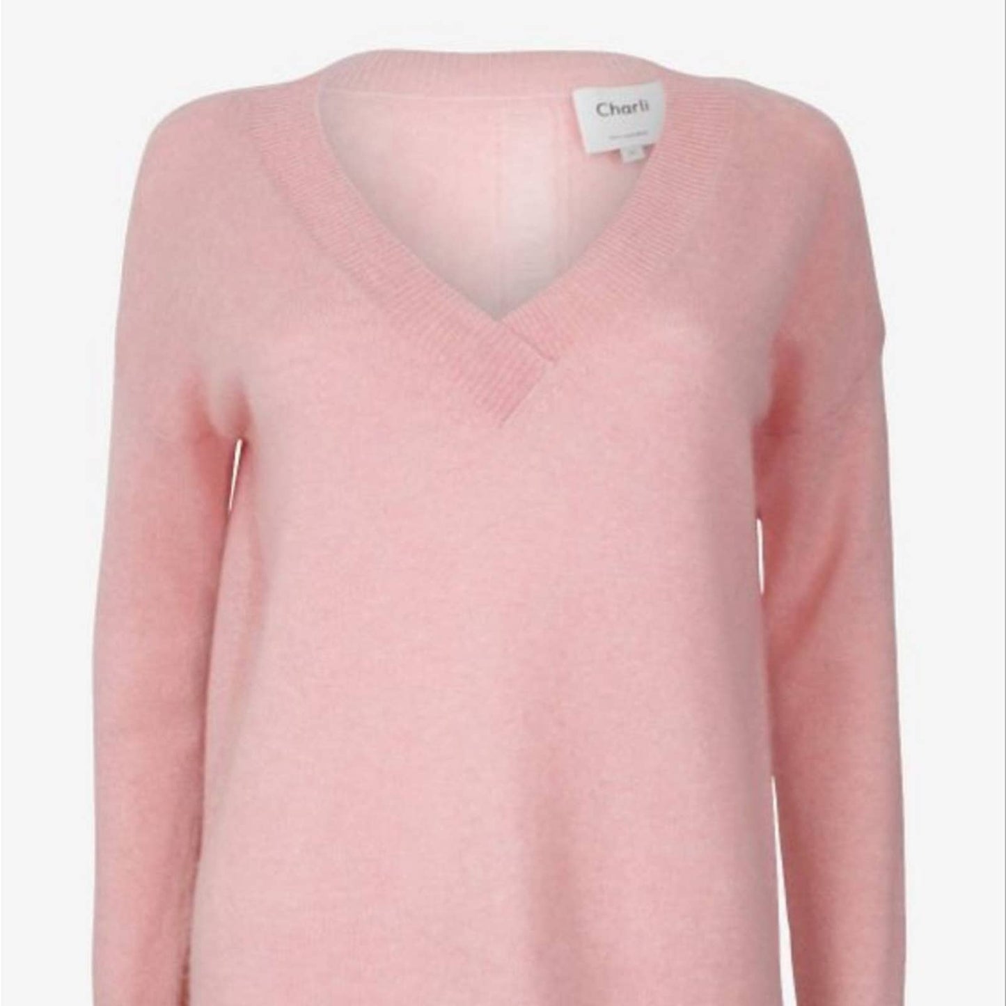 CHARLI Celii V-Neck Jumper Pink SZ SM