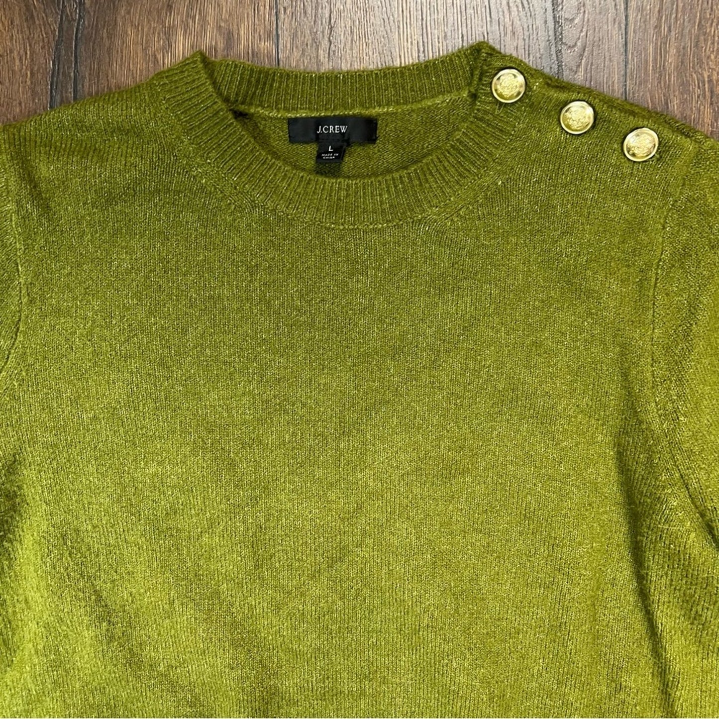 J. Crew Crewneck sweater with shoulder buttons SZ LG