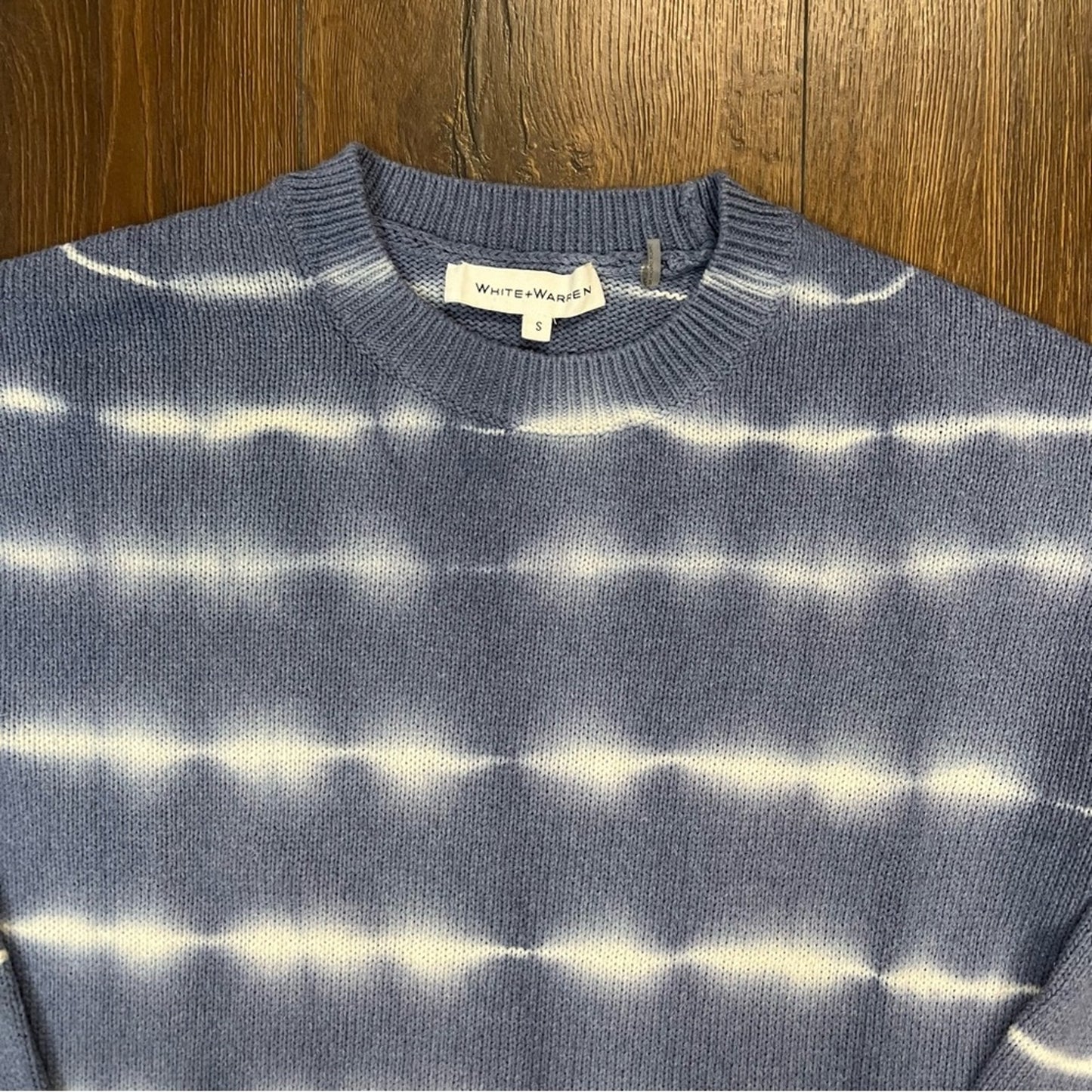 WHITE + WARREN Tie-Dye Print Crew Neck sweater SZ SM