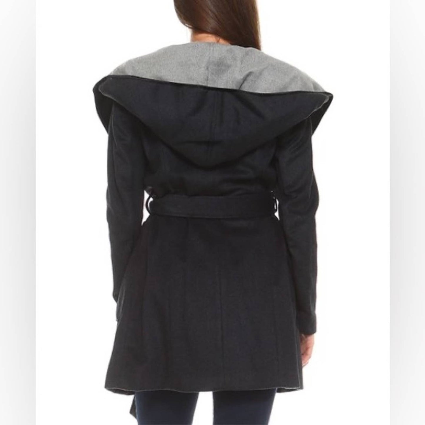 Marcelle Margaux | BCBG Charcoal Belted Wool Jacket SZ SM