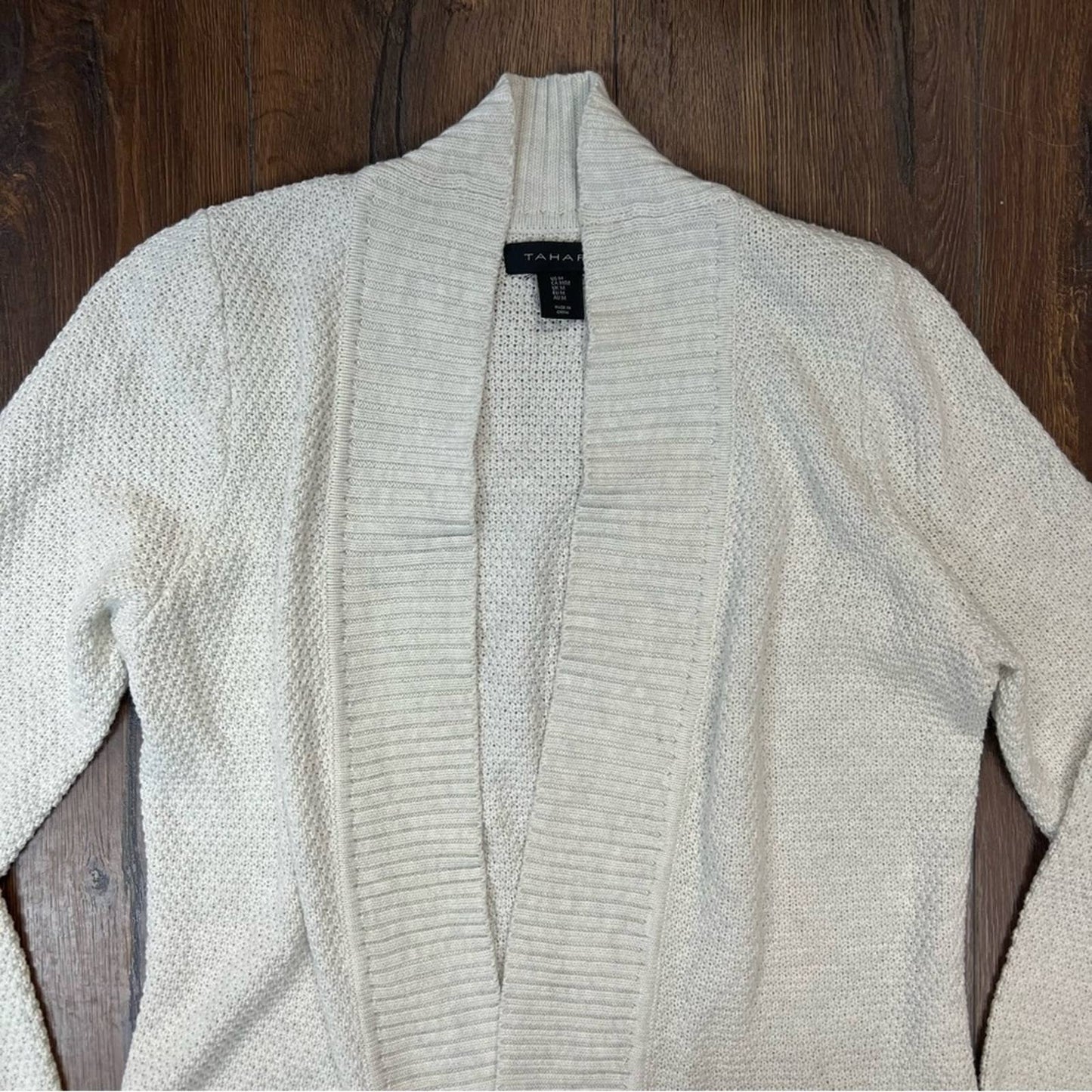 Tahari open knit cardigan SZ MED