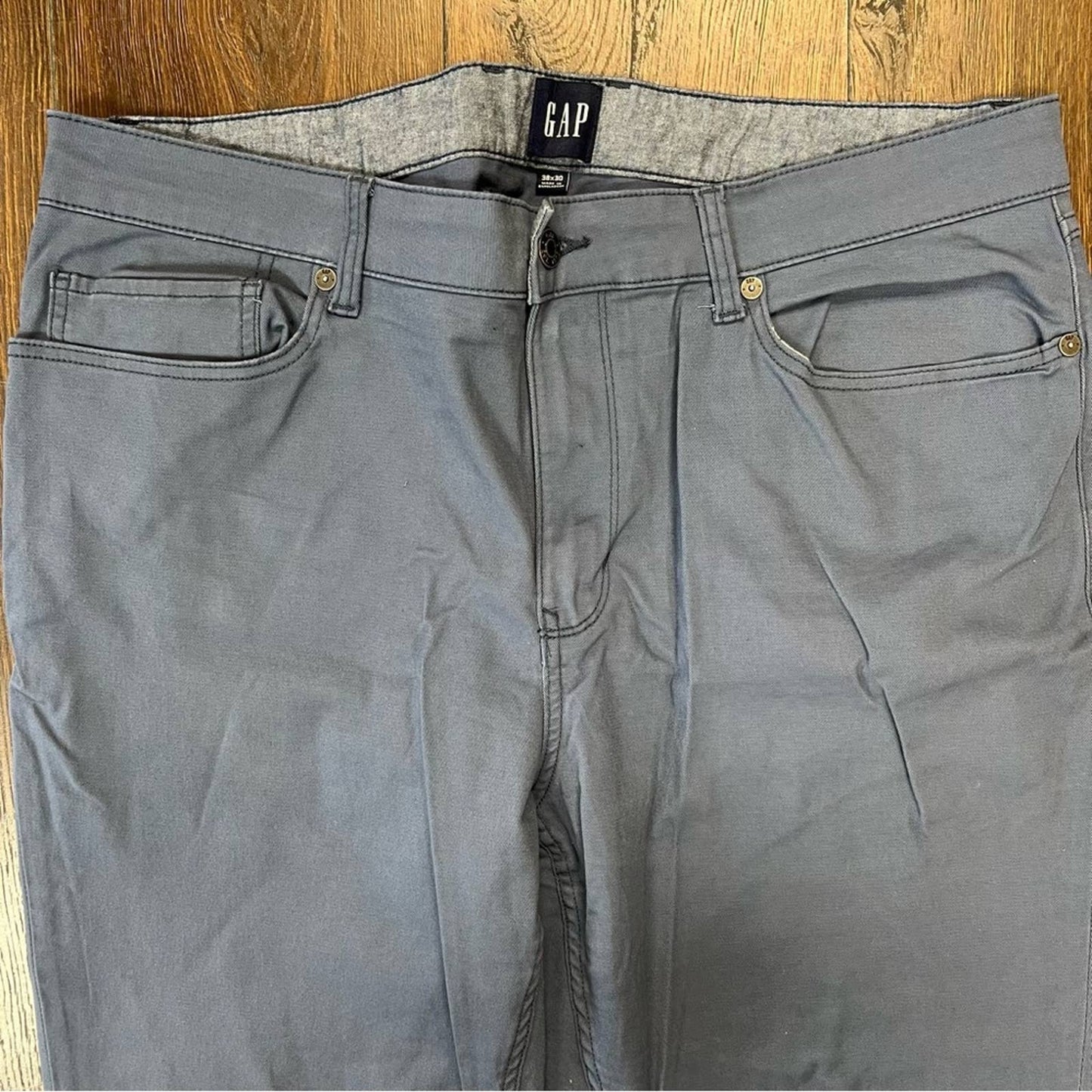 Modern Khakis in Straight Fit with GapFlex blue pearl SZ 38/30