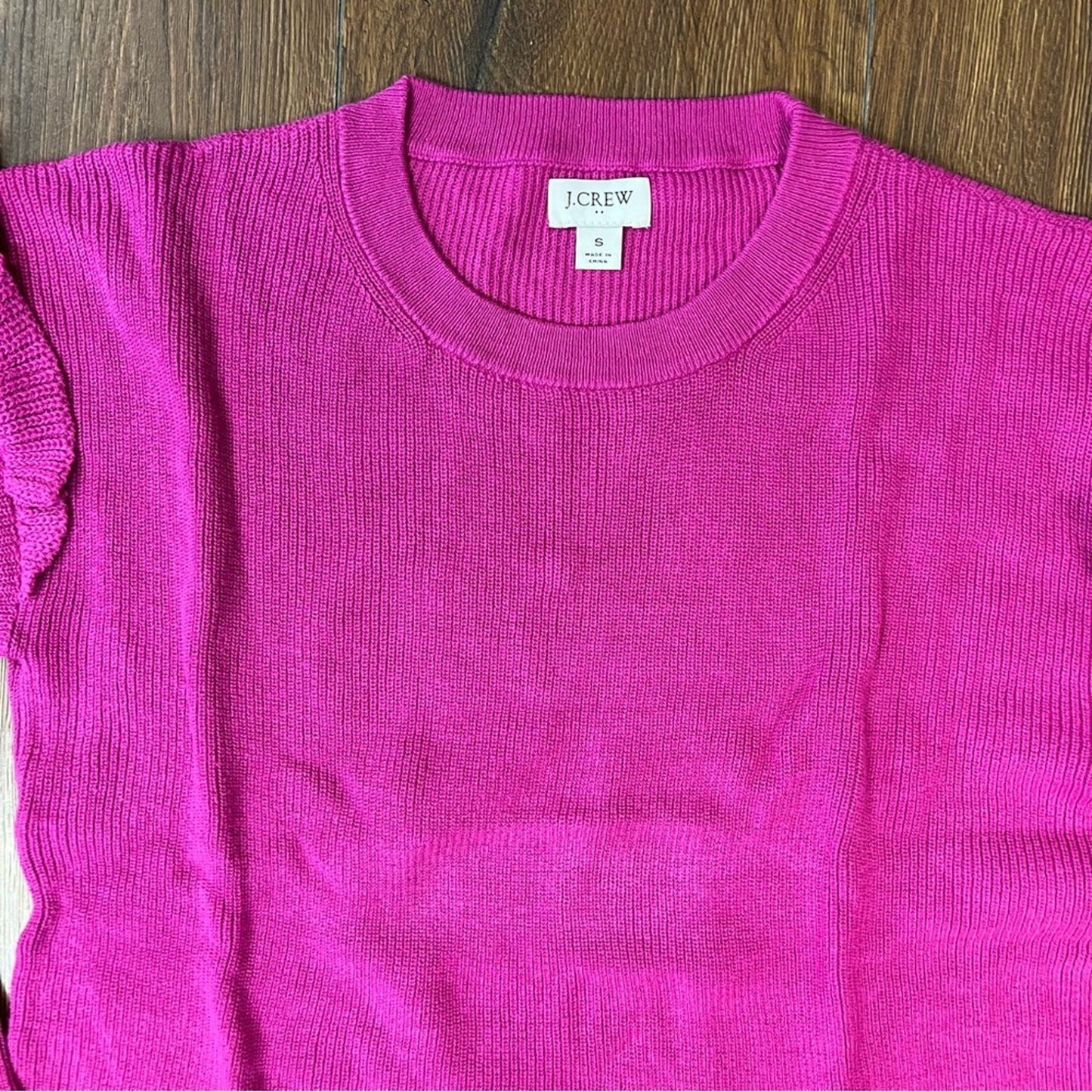 J. Crew factory Cotton ruffle-sleeve sweater SZ SM