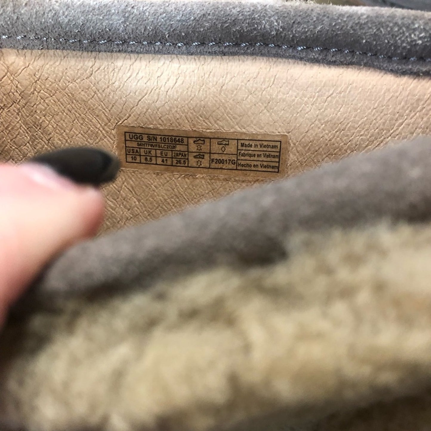NEW UGG Colden Sherling cuff wedge boots in Taupe Size 10