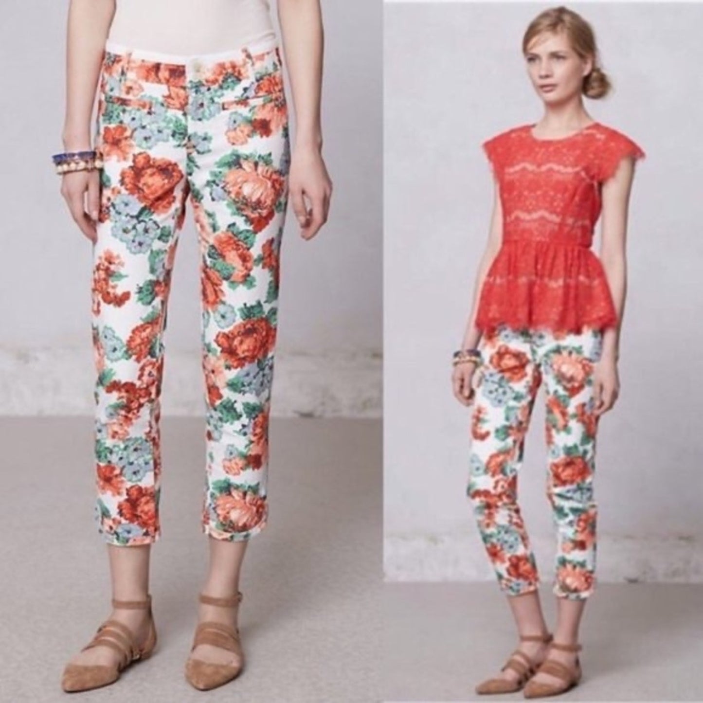 Anthropologie Cartonnier Charlie floral crop pant SZ 12