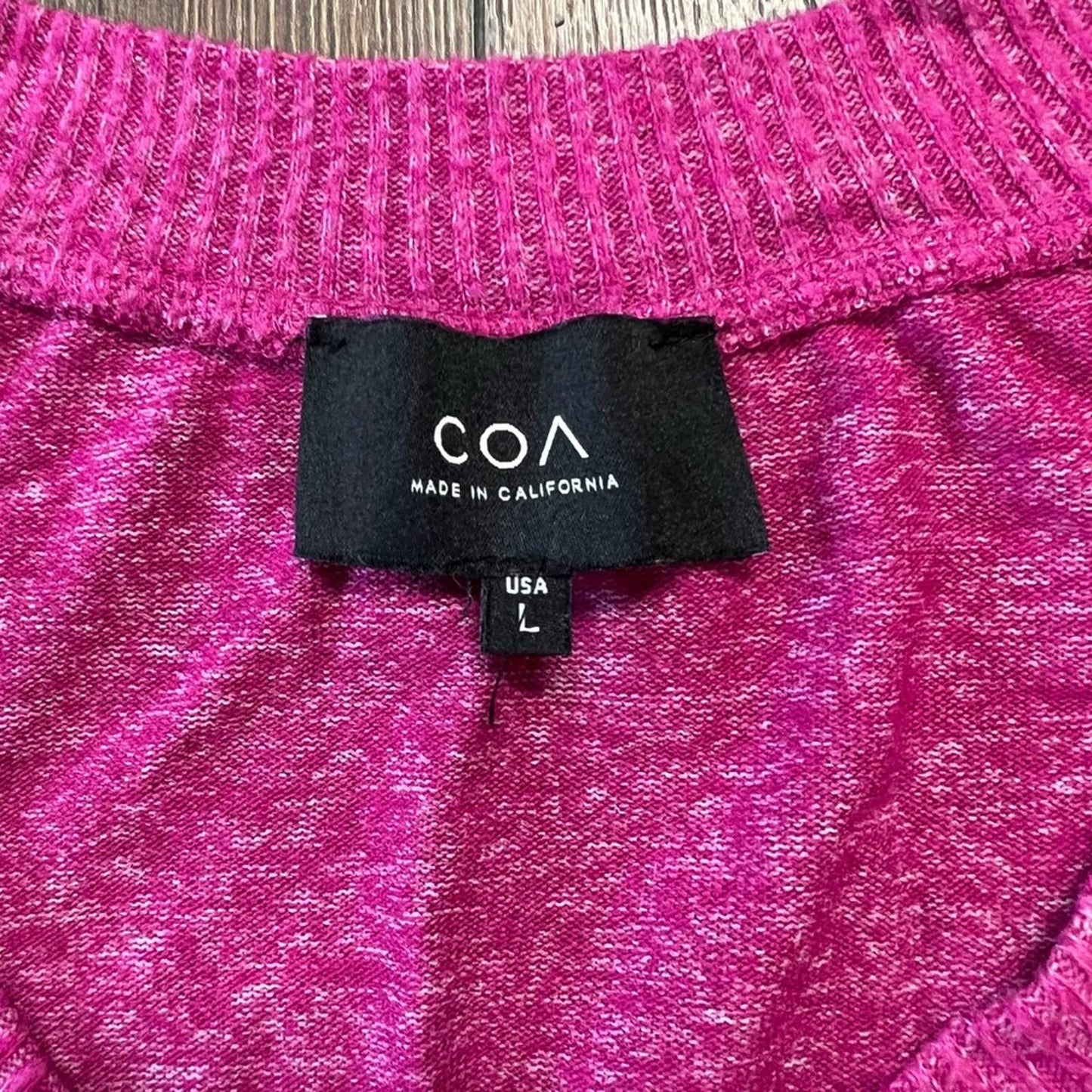 COA by Anthropologie Brushed-Fleece V-Neck Pullover sweater SZ LG