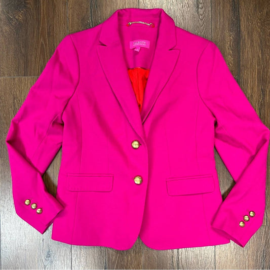 Talbots limited edition hot pink wool blend blazer SZ 4P