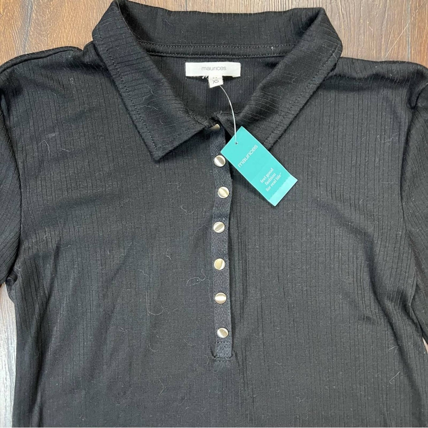 🆕 Maurice’s black ribbed Henley SZ XS